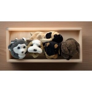 TY Beanie Babies Dogs -‎ Fetcher - Pugsly - Wrinkles - Nanook - Doby NWT